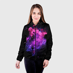 Куртка с капюшоном женская Космическая геометрия, цвет: 3D-черный — фото 2
