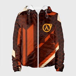 Куртка с капюшоном женская Half life geometry steel metal, цвет: 3D-белый