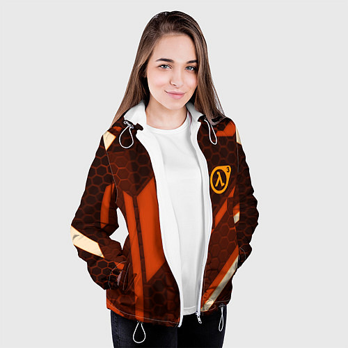 Женская куртка Half life geometry steel metal / 3D-Белый – фото 3