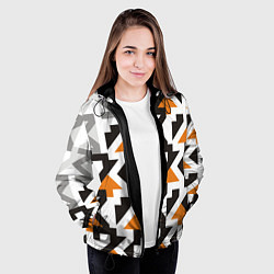 Куртка с капюшоном женская Паттерн-23, цвет: 3D-черный — фото 2