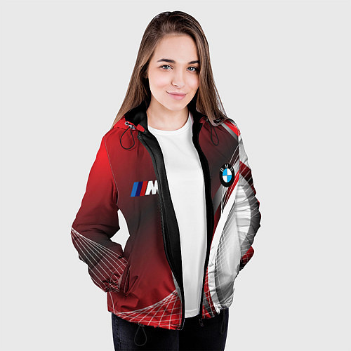 Женская куртка BMW sport geometry motors / 3D-Черный – фото 3
