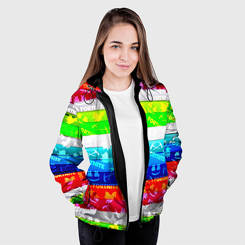 Женская куртка Fortnite color line / 3D-Черный – фото 3