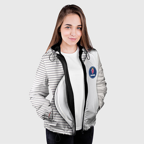 Женская куртка Saab metal texture / 3D-Черный – фото 3