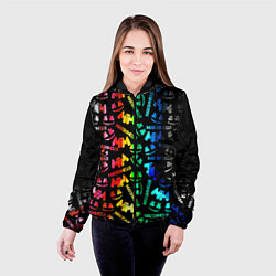 Куртка с капюшоном женская Marshmello neon color, цвет: 3D-черный — фото 2