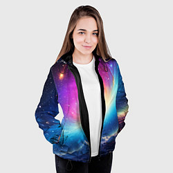 Куртка с капюшоном женская Бескрайний космос, цвет: 3D-черный — фото 2