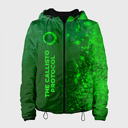 Куртка с капюшоном женская The Callisto Protocol - green gradient по-вертикал, цвет: 3D-черный