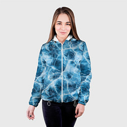 Куртка с капюшоном женская Текстура льда, цвет: 3D-белый — фото 2