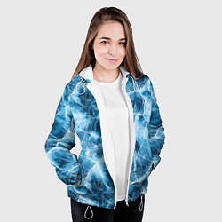 Куртка с капюшоном женская Текстура льда, цвет: 3D-белый — фото 2