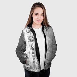 Куртка с капюшоном женская One Piece - white gradient по-вертикали, цвет: 3D-черный — фото 2