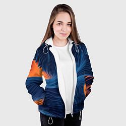 Куртка с капюшоном женская Абстрактная иллюзия, цвет: 3D-белый — фото 2