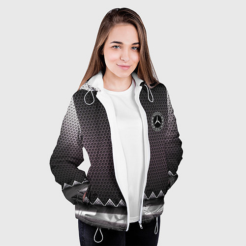 Женская куртка Mercedes benz carbon steel / 3D-Белый – фото 3