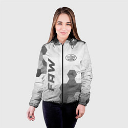 Куртка с капюшоном женская FAW - white gradient вертикально, цвет: 3D-черный — фото 2