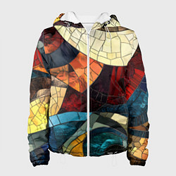 Куртка с капюшоном женская Эффект мозаики, цвет: 3D-белый