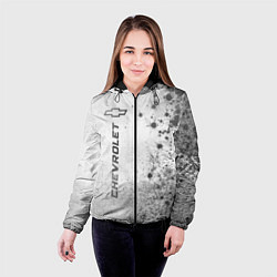 Куртка с капюшоном женская Chevrolet - white gradient по-вертикали, цвет: 3D-черный — фото 2