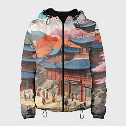 Куртка с капюшоном женская Чосон иллюстрация, цвет: 3D-черный