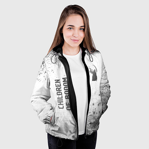 Женская куртка Children of Bodom - white gradient вертикально / 3D-Черный – фото 3