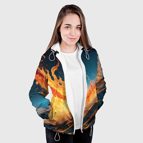 Женская куртка Огонь и вода стихия / 3D-Белый – фото 3