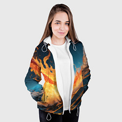 Куртка с капюшоном женская Огонь и вода стихия, цвет: 3D-белый — фото 2
