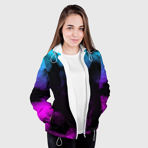 Женская куртка Градиент - дым / 3D-Белый – фото 3