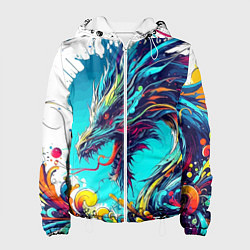 Куртка с капюшоном женская Japanese dragon - tattoo irezumi, цвет: 3D-белый