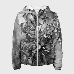 Куртка с капюшоном женская Абстракция оптический узор, цвет: 3D-белый