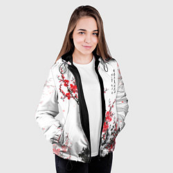 Куртка с капюшоном женская Китайская слива, цвет: 3D-черный — фото 2