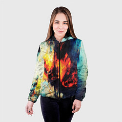 Куртка с капюшоном женская Абстрактный космос текстура, цвет: 3D-черный — фото 2