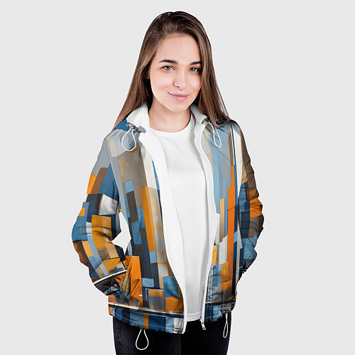 Женская куртка Архитектура город живопись / 3D-Белый – фото 3