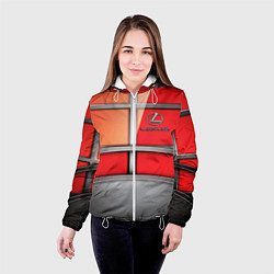 Куртка с капюшоном женская Lexus carbon car, цвет: 3D-белый — фото 2