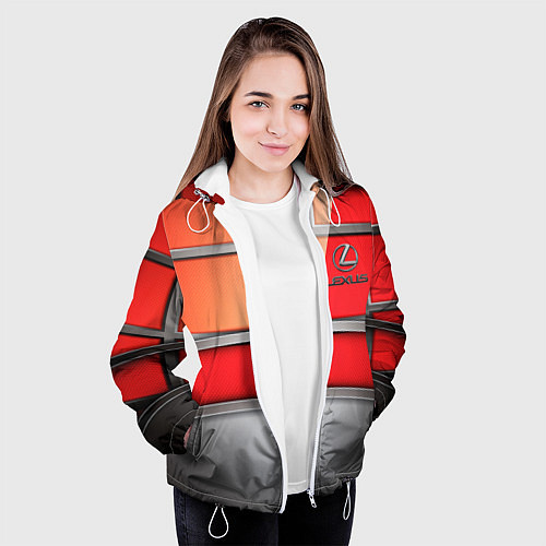 Женская куртка Lexus carbon car / 3D-Белый – фото 3