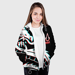 Куртка с капюшоном женская Assassins Creed Shadows game, цвет: 3D-белый — фото 2