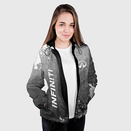 Женская куртка Infiniti - grey gradient вертикально / 3D-Черный – фото 3
