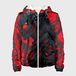 Куртка с капюшоном женская Девушка в стиле киберпанк, цвет: 3D-белый