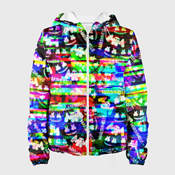Куртка с капюшоном женская Marshmello music краски, цвет: 3D-белый