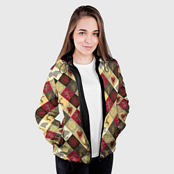 Куртка с капюшоном женская Лого домов Игра престолов паттерн, цвет: 3D-черный — фото 2