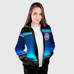 Куртка с капюшоном женская FIAT текстура авто, цвет: 3D-черный — фото 2