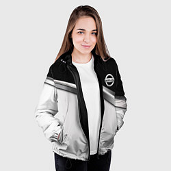 Куртка с капюшоном женская Nissan logo auto, цвет: 3D-черный — фото 2