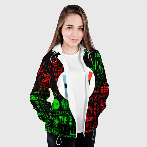 Женская куртка Twenty one pilots music steel / 3D-Белый – фото 3