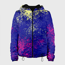 Куртка с капюшоном женская Брызги красок фильтр, цвет: 3D-черный