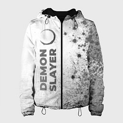 Куртка с капюшоном женская Demon Slayer - white gradient по-вертикали, цвет: 3D-черный