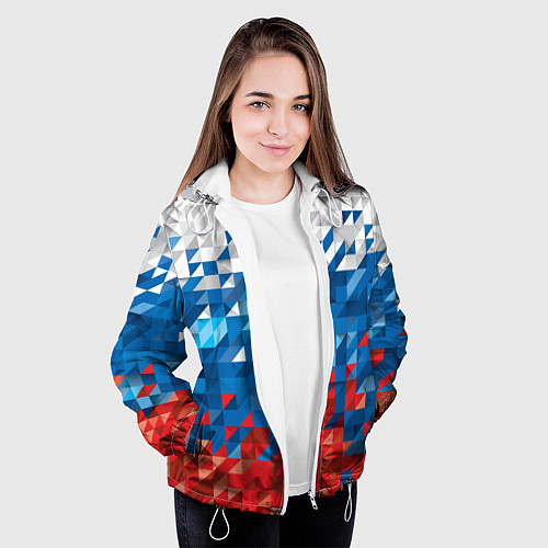 Женская куртка Пиксельный флаг / 3D-Белый – фото 3