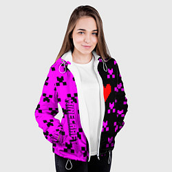 Куртка с капюшоном женская Minecraft love game, цвет: 3D-белый — фото 2