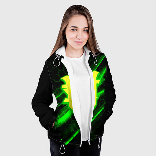 Женская куртка Starcraft 2 кислотные соты линии / 3D-Белый – фото 3
