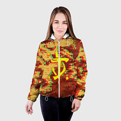 Куртка с капюшоном женская Doom камуфляж глитч, цвет: 3D-белый — фото 2