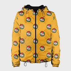 Куртка с капюшоном женская Рик и Морти Новый год паттерн, цвет: 3D-черный