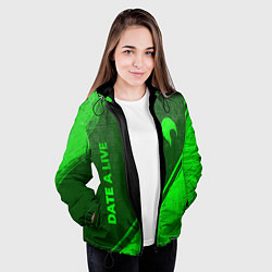 Куртка с капюшоном женская Date A Live - green gradient вертикально, цвет: 3D-черный — фото 2