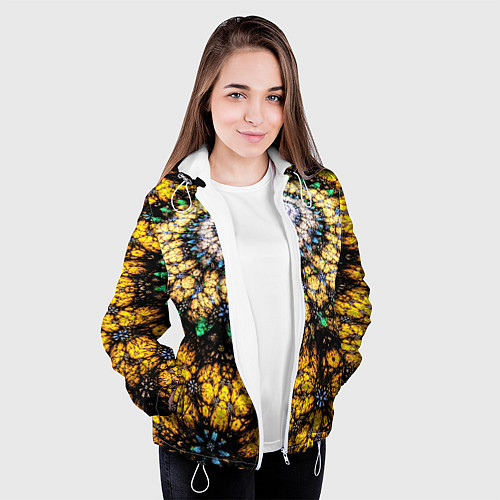 Женская куртка Оптический узор текстура / 3D-Белый – фото 3