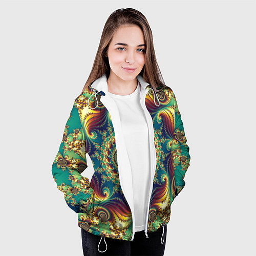 Женская куртка Оптический узор текстура / 3D-Белый – фото 3