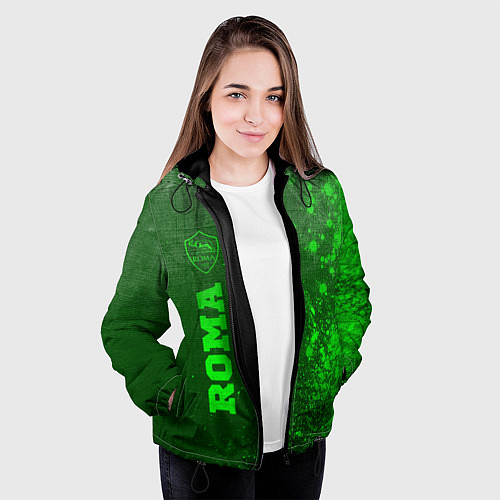 Женская куртка Roma - green gradient по-вертикали / 3D-Черный – фото 3
