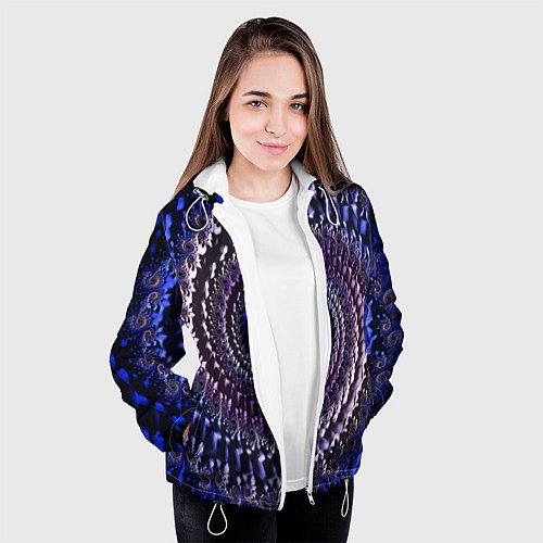 Женская куртка Оптический стиль узор / 3D-Белый – фото 3